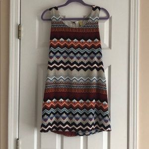 Tribal silk shift dress